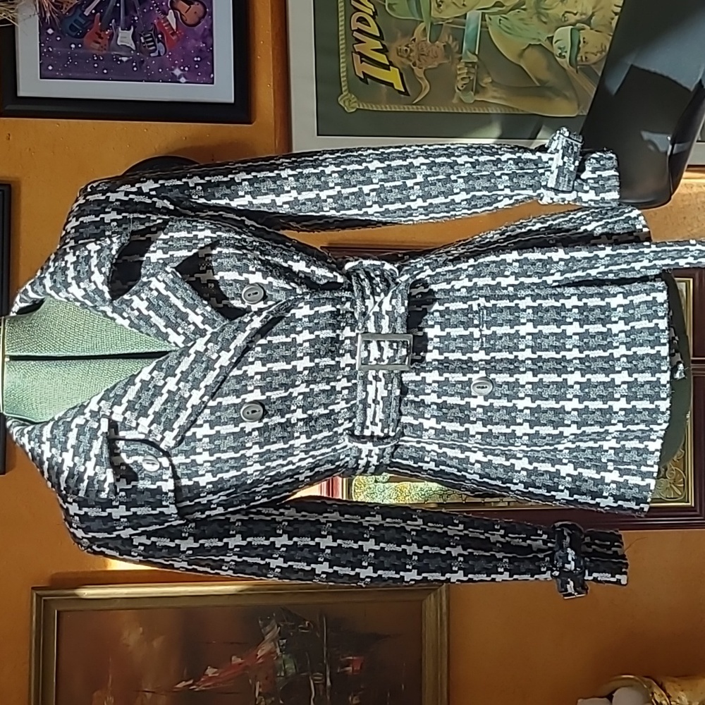 Rampage Black/Grey/White Pea Coat